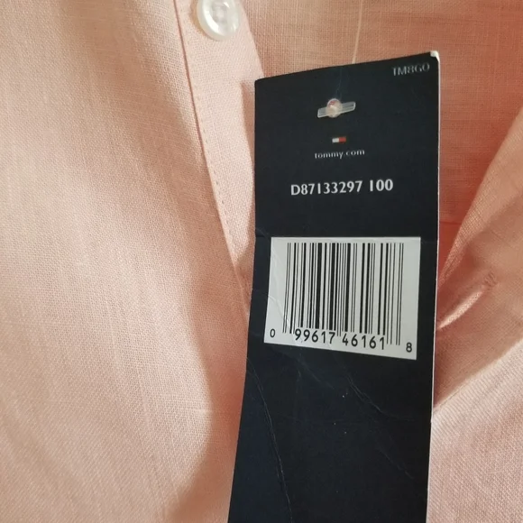 Kids New Tommy Hilfiger Boy linen Button Down Shirt Size 5/6 - Picture 7 of 8